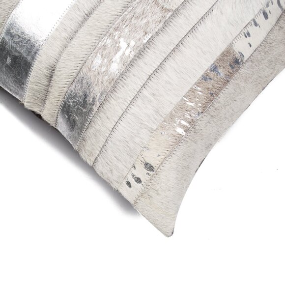 Natural Home Decor Torino Madrid Cowhide Pillow | 1-Piece | Grey & silver - Picture 3 of 3